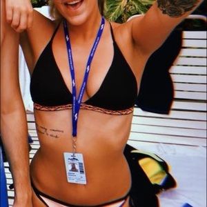 Black Bikini Top w/ Multicolor Band
